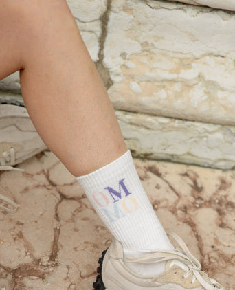 Yoga sports socks OM OM organic cotton Ava - white | color:weiß | yoga damen socken OM OM ava | bio baumwolle recyceltes polyester | sportsocken OM OM | yoga damen socken nachhaltig