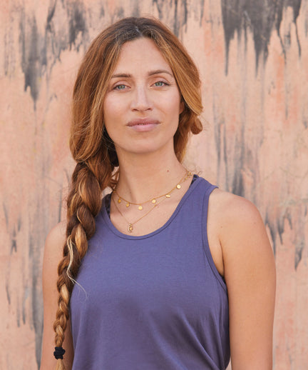 Yoga Basic Loose Tank Bio Baumwolle Tencel™ Tali - blau | color:blau | yoga damen basic loose tank top tali | bio baumwolle tencel | top basic | yoga damen tank top nachhaltig