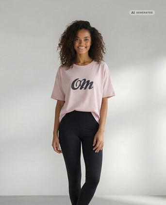 Yoga Boxy T-Shirt OM Bio Baumwolle Tencel™ Sora - rosa Yoga Boxy T-Shirt OM Bio Baumwolle Tencel™ Sora - rosa – AI GENERATED / KI-GENERIERT