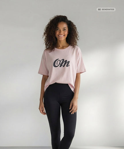 Yoga Boxy T-Shirt OM Bio Baumwolle Tencel™ Sora - rosa Yoga Boxy T-Shirt OM Bio Baumwolle Tencel™ Sora - rosa – AI GENERATED / KI-GENERIERT