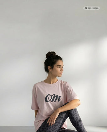 Yoga Boxy T-Shirt OM Bio Baumwolle Tencel™ Sora - rosa Yoga Boxy T-Shirt OM Bio Baumwolle Tencel™ Sora - rosa – AI GENERATED / KI-GENERIERT