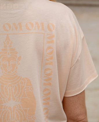 Yoga Loose T-Shirt Miracle Organic Cotton Tencel™ Sue - pink | color:rosa | yoga damen loose t-shirt sue | bio baumwolle tencel | t-shirt buddha OM | yoga damen t-shirt nachhaltig