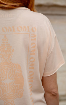 Yoga Loose T-Shirt Miracle Organic Cotton Tencel™ Sue - pink | color:rosa | yoga damen loose t-shirt sue | bio baumwolle tencel | t-shirt buddha OM | yoga damen t-shirt nachhaltig