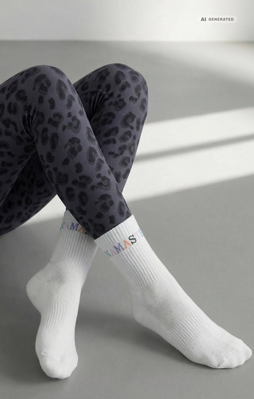 Yoga Sportsocken Namaste 2.0 Bio Baumwolle Ava - weiß – AI GENERATED / KI-GENERIERT