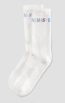 Yoga Sportsocken Namaste 2.0 Bio Baumwolle Ava - weiß | color:weiss | yoga damen yoga socken namaste ava | bio baumwolle recycelt polyester | yoga sportsocken namaste | yoga damen yoga sportsocken nachhaltig