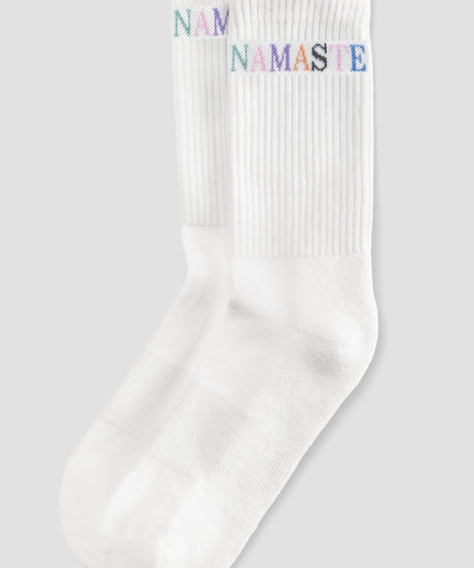 Yoga Sportsocken Namaste 2.0 Bio Baumwolle Ava - weiß | color:weiss | yoga damen yoga socken namaste ava | bio baumwolle recycelt polyester | yoga sportsocken namaste | yoga damen yoga sportsocken nachhaltig