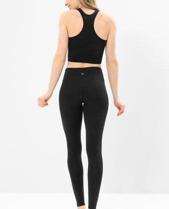 Yoga Basic Leggings Tencel™ Organic Cotton Luna - black | color:schwarz | yoga damen basic leggings luna | tencel bio baumwolle | leggings basic | yoga damen leggings nachhaltig