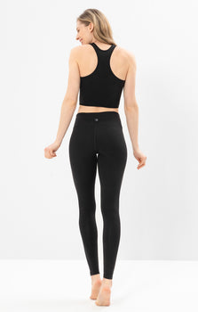 Yoga Basic Leggings Tencel™ Organic Cotton Luna - black | color:schwarz | yoga damen basic leggings luna | tencel bio baumwolle | leggings basic | yoga damen leggings nachhaltig