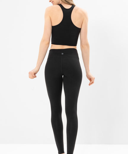 Yoga Basic Leggings Tencel™ Organic Cotton Luna - black | color:schwarz | yoga damen basic leggings luna | tencel bio baumwolle | leggings basic | yoga damen leggings nachhaltig