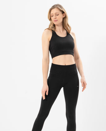 Yoga Basic Leggings Tencel™ Bio Baumwolle Luna - schwarz | color:schwarz | yoga damen basic leggings luna | tencel bio baumwolle | leggings basic | yoga damen leggings nachhaltig