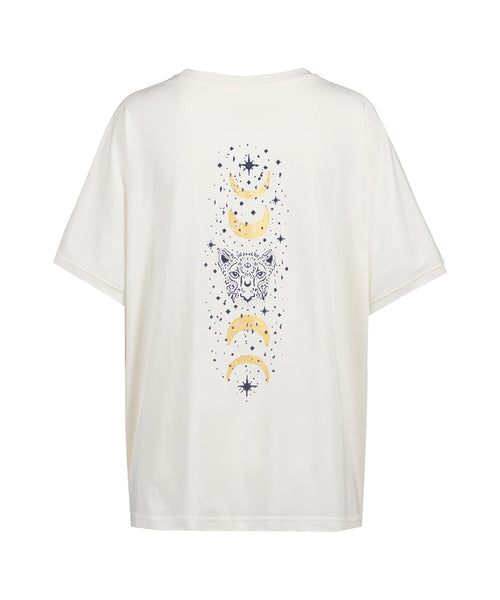 | color:weiß | yoga damen boxy t-shirt sora | bio baumwolle tencel | t-shirt moonlight leo moon | yoga damen t-shirt nachhaltig