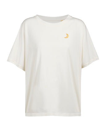 Yoga Boxy T-Shirt Moonlight Organic Cotton Tencel™ Sora- white | color:weiß | yoga damen boxy t-shirt sora | bio baumwolle tencel | t-shirt moonlight leo moon | yoga damen t-shirt nachhaltig