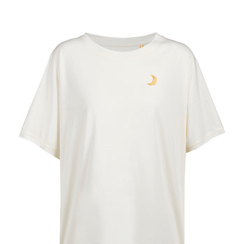 Yoga Boxy T-Shirt Moonlight Bio Baumwolle Tencel™ Sora - weiß | color:weiß | yoga damen boxy t-shirt sora | bio baumwolle tencel | t-shirt moonlight leo moon | yoga damen t-shirt nachhaltig