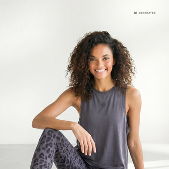 Yoga Boxy Tank Cosmic Leopard Bio Baumwolle Tencel™ Tula - grau Yoga Boxy Tank Cosmic Leopard Bio Baumwolle Tencel™ Tula - grau – AI GENERATED / KI-GENERIERT