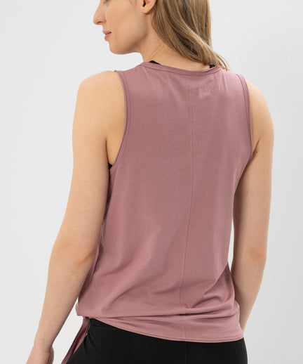 Yoga Knot Tank Moon Organic Cotton Tencel™ Tari - pink | color:rosa | yoga damen loose knoten tank top tari | bio baumwolle tencel | top moon knoten | yoga damen tank top nachhaltig