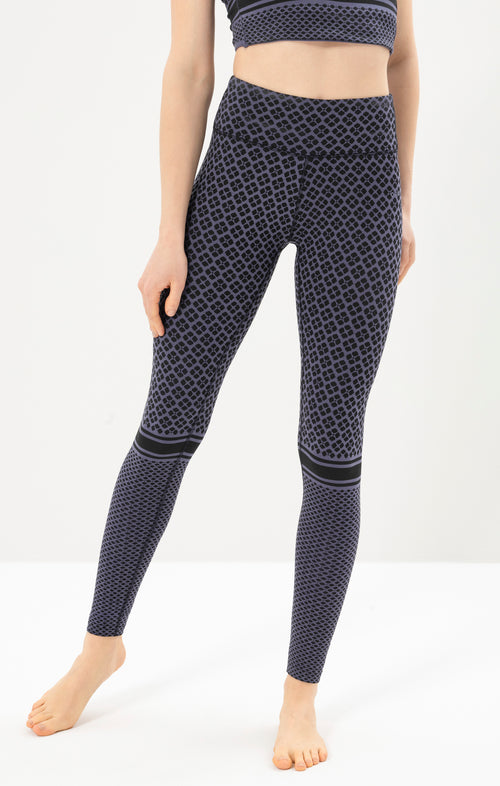 | color:blau | yoga damen mosaik leggings luna | tencel bio baumwolle | leggings mosaik print | yoga damen leggings nachhaltig