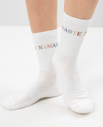 Yoga sports socks Namaste organic cotton Ava - white | color:weiß | yoga damen socken namaste ava | bio baumwolle recyceltes polyester | sportsocken namaste | yoga damen socken nachhaltig