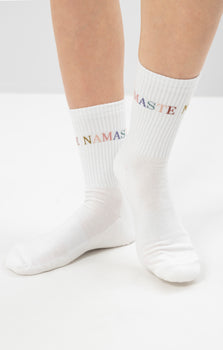Yoga sports socks Namaste organic cotton Ava - white | color:weiß | yoga damen socken namaste ava | bio baumwolle recyceltes polyester | sportsocken namaste | yoga damen socken nachhaltig