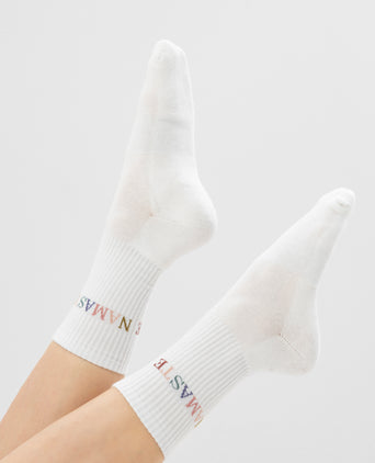 Yoga sports socks Namaste organic cotton Ava - white | color:weiß | yoga damen socken namaste ava | bio baumwolle recyceltes polyester | sportsocken namaste | yoga damen socken nachhaltig
