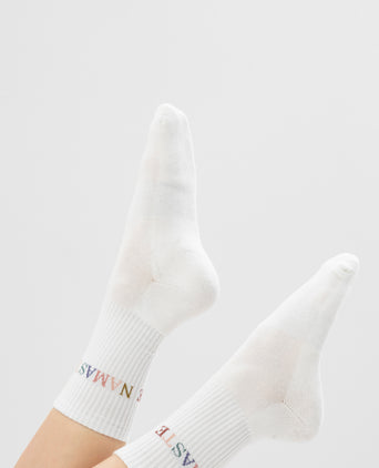 Yoga Sportsocken Namaste Bio Baumwolle Ava - weiß | color:weiß | yoga damen socken namaste ava | bio baumwolle recyceltes polyester | sportsocken namaste | yoga damen socken nachhaltig