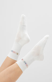 Yoga sports socks Namaste organic cotton Ava - white | color:weiß | yoga damen socken namaste ava | bio baumwolle recyceltes polyester | sportsocken namaste | yoga damen socken nachhaltig