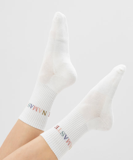 Yoga sports socks Namaste organic cotton Ava - white | color:weiß | yoga damen socken namaste ava | bio baumwolle recyceltes polyester | sportsocken namaste | yoga damen socken nachhaltig
