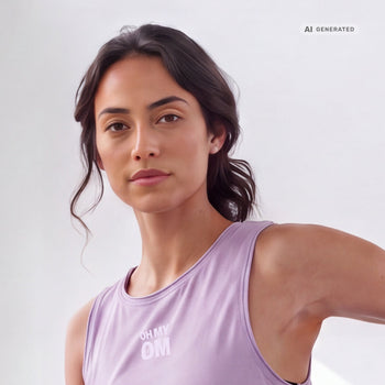 Yoga Tank OH MY OM Bio Baumwolle Tencel™ Tari - lila Yoga Tank OH MY OM Bio Baumwolle Tencel™ Tari - lila – AI GENERATED / KI-GENERIERT