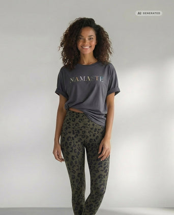 Yoga Boxy T-Shirt Namaste Bio Baumwolle Tencel™ Sora - grau Yoga Boxy T-Shirt Namaste Bio Baumwolle Tencel™ Sora - grau – AI GENERATED / KI-GENERIERT