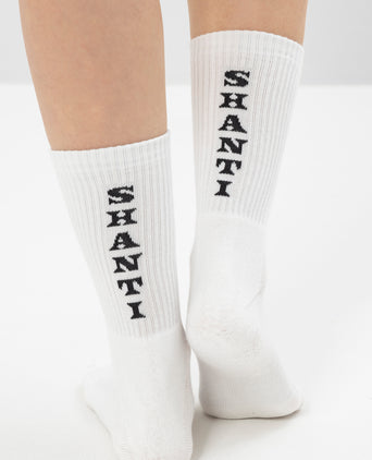 Yoga sports socks Shanti Shanti organic cotton Ava - white | color:weiß | yoga damen socken shanti shanti ava | bio baumwolle recyceltes polyester | sportsocken namaste | yoga damen socken nachhaltig