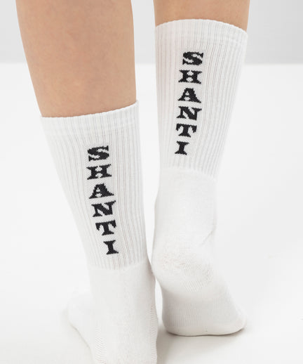 Yoga sports socks Shanti Shanti organic cotton Ava - white | color:weiß | yoga damen socken shanti shanti ava | bio baumwolle recyceltes polyester | sportsocken namaste | yoga damen socken nachhaltig