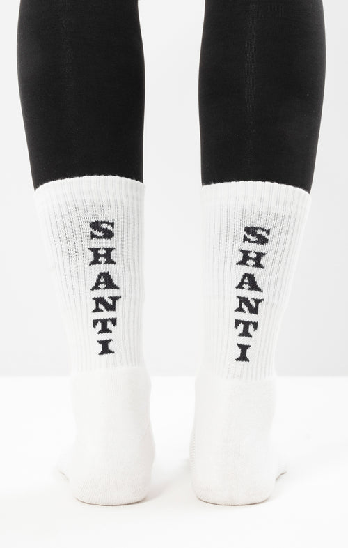 | color:weiß | yoga damen socken shanti shanti ava | bio baumwolle recyceltes polyester | sportsocken namaste | yoga damen socken nachhaltig