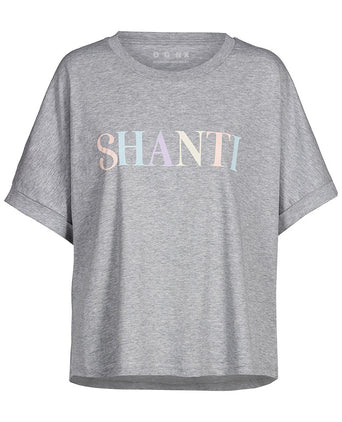 Boxy T-Shirt Shanti Bio Baumwolle - grau melange | color:grau melange |yoga boxy t-shirt shanti grau melange