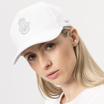 Yoga Cap Hamsa Bio Baumwolle - weiss | color:weiss |yoga cap weiss hamsa hand