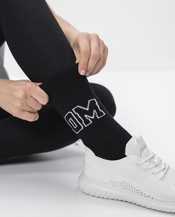 Yoga socks OM organic cotton - black  | color:schwarz |yoga socken OM druck schwarz