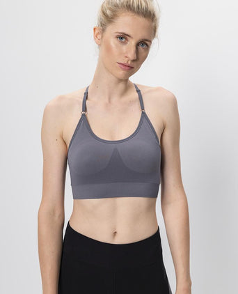 Sport Bra Crossback - Mittlerer Halt - grau | color:grau |yoga BH grau mittlerer halt |sport BH grau mittlerer halt