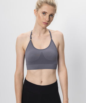 Sport Bra Crossback - medium support - gray | color:grau |yoga BH grau mittlerer halt |sport BH grau mittlerer halt