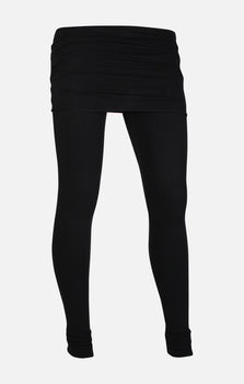 Basic Skirt Pants organic cotton - black | color:schwarz |leggings mit rock schwarz baumwolle