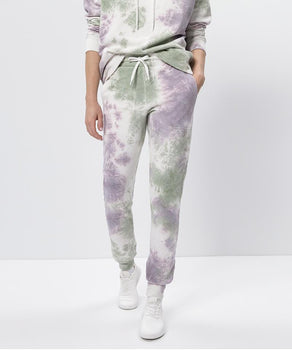 Jog pants batik organic cotton - white | color:grün |batik hose weiss grün