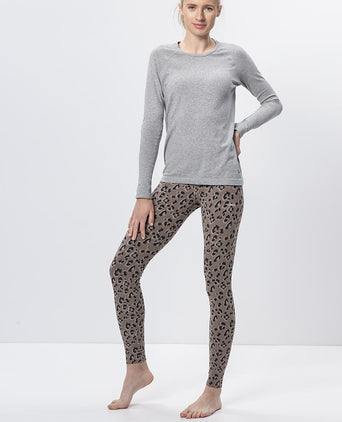 Leggings Leo organic cotton - brown | color:braun |leggings leo yoga braun bio baumwolle nachhaltig