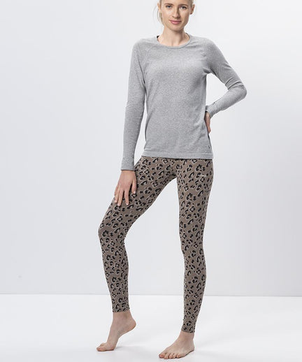 Leggings Leo organic cotton - brown | color:braun |leggings leo yoga braun bio baumwolle nachhaltig