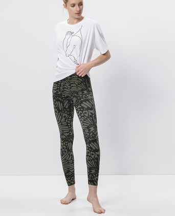 Leggings Butterfly organic cotton - green | color:grün |yoga leggings grün baumwolle |leggings blickdicht