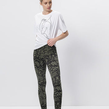 Leggings Butterfly Bio Baumwolle - grün | color:grün |yoga leggings grün baumwolle |leggings blickdicht