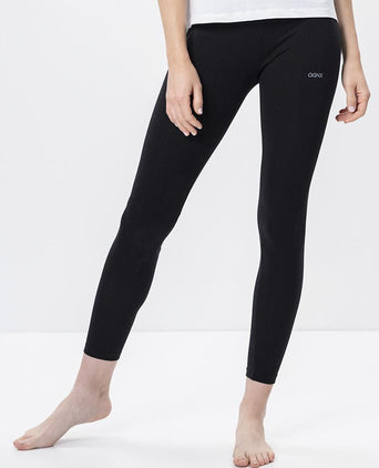Basic Leggings Tencel™ organic cotton - black | color:schwarz |schwarze yoga leggings tencel baumwolle |yoga kleidung