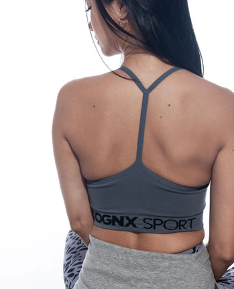 Sport Bra Crossback - Mittlerer Halt - grau | color:grau |yoga BH grau mittlerer halt |sport BH grau mittlerer halt