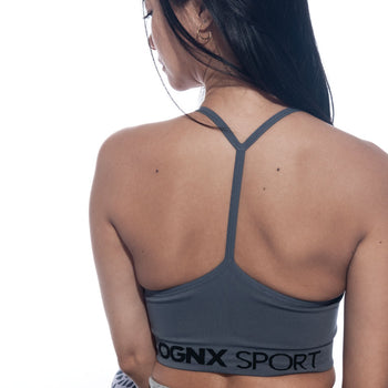 Sport Bra Crossback - Mittlerer Halt - grau | color:grau |yoga BH grau mittlerer halt |sport BH grau mittlerer halt