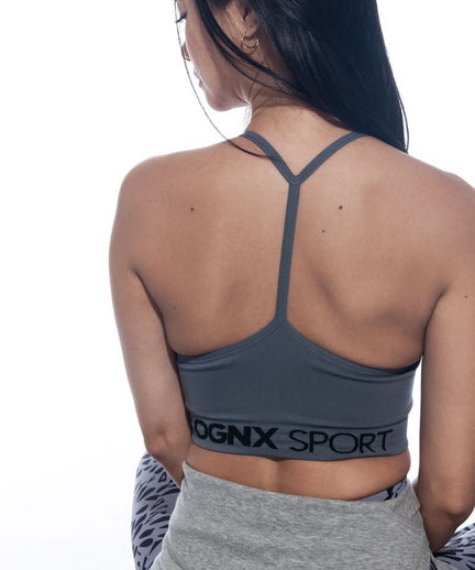 Sport Bra Crossback - medium support - gray | color:grau |yoga BH grau mittlerer halt |sport BH grau mittlerer halt