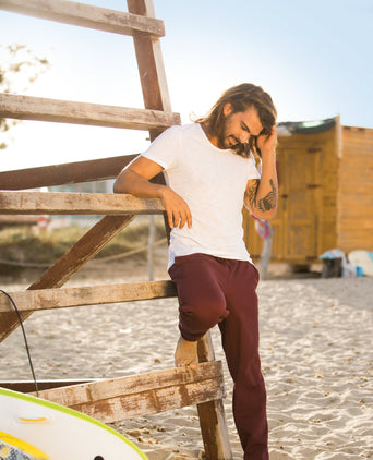 Fitted Pants Bio Baumwolle - rot | color:rot |yoga hose männer rot