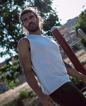 Air Tank polyester ♻️ - white | color:weiss |yoga tank männer weiss