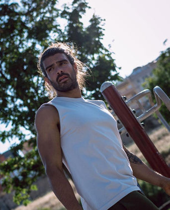 Air Tank polyester ♻️ - weiss | color:weiss |yoga tank männer weiss