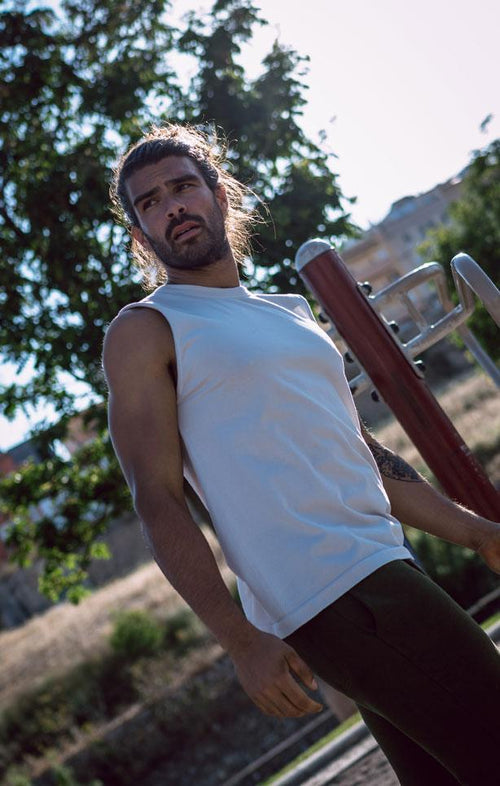 | color:weiss |yoga tank männer weiss